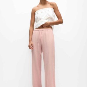 Flowy pants with linen pink