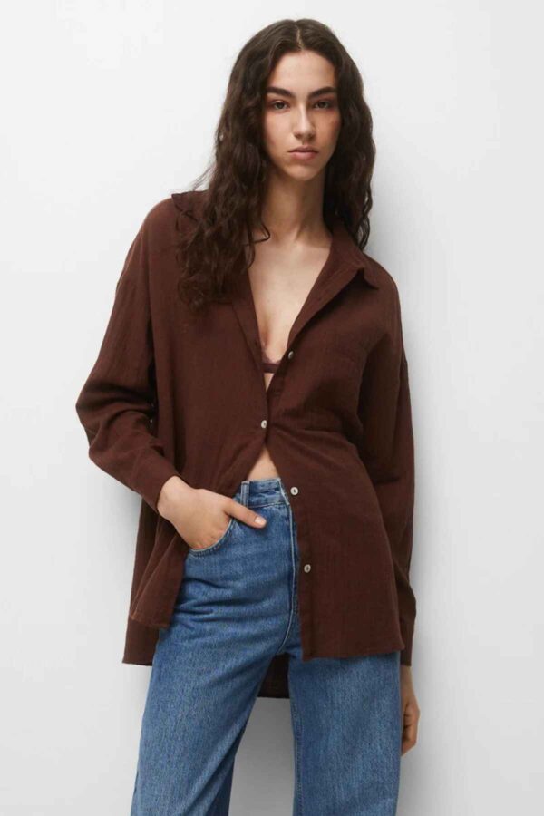 Rustic Oversized Shirt brown