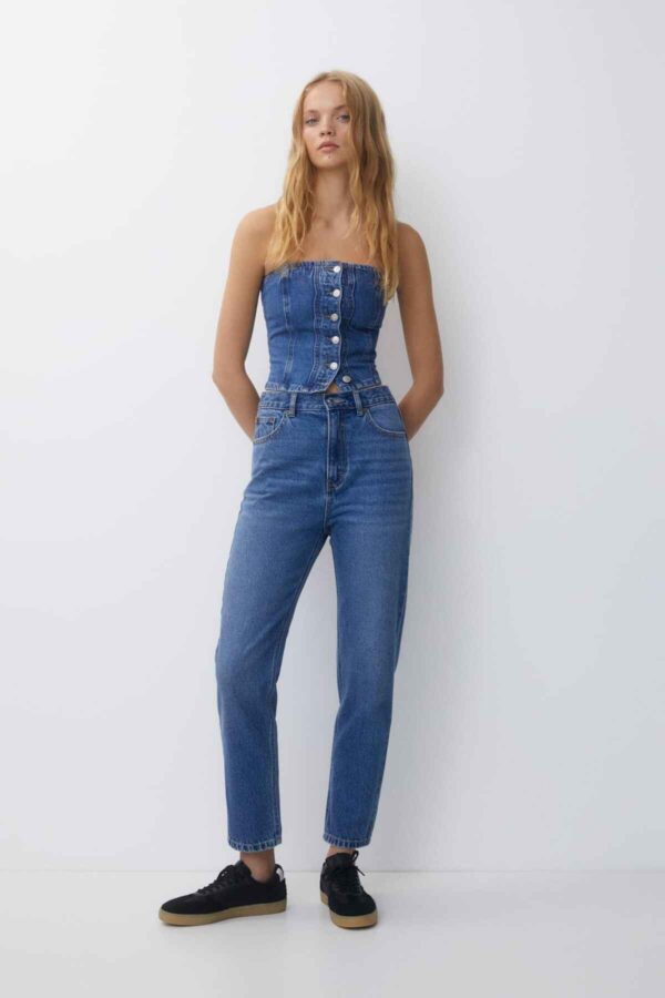 Basic mom jeans navy