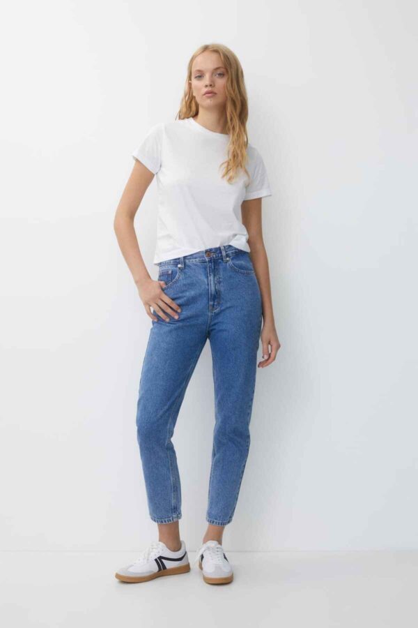 Basic mom jeans water blue