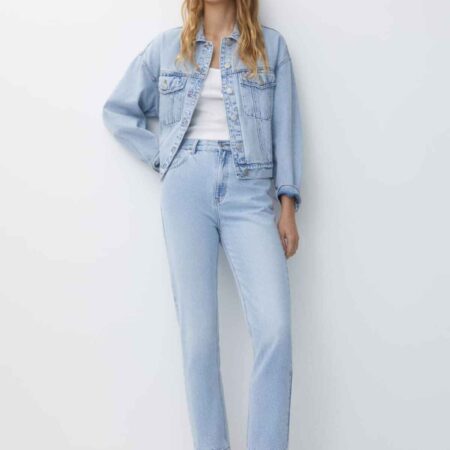 Basic mom jeans faded blue