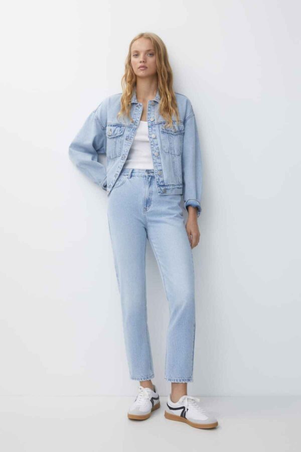 Basic mom jeans faded blue