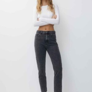Basic mom jeans anthracite grey