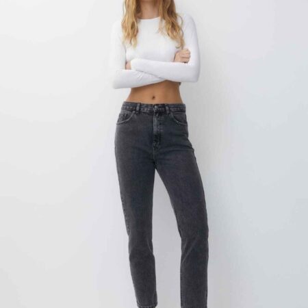 Basic mom jeans anthracite grey