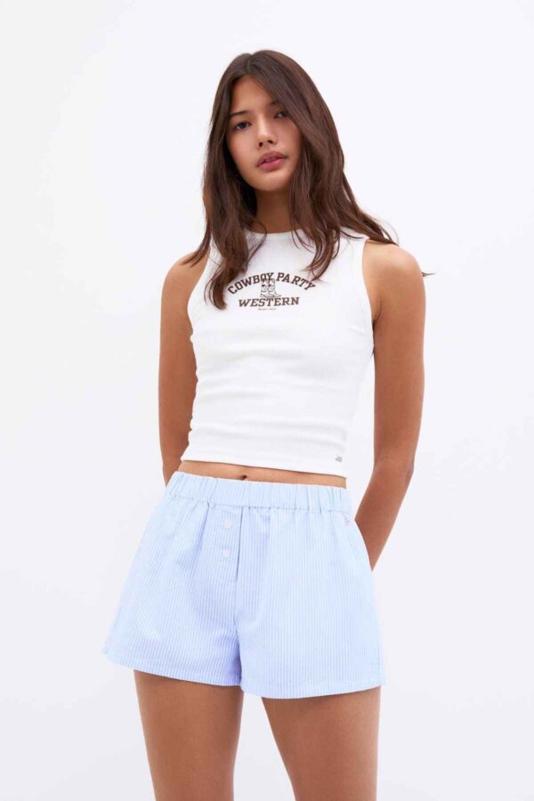 Blue striped boxer shorts pastel blue